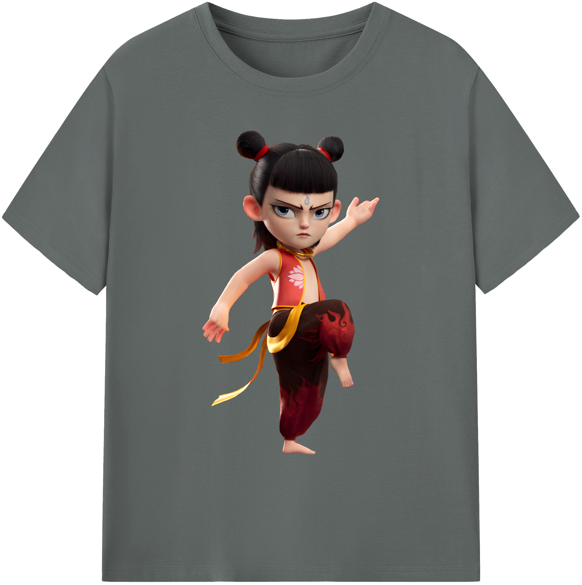 （画像用） Ne Zha 2 ナタ 魔童の大暴れ 綿100％ メンズ半袖Tシャツ｜肌触りやわらか＆通気性